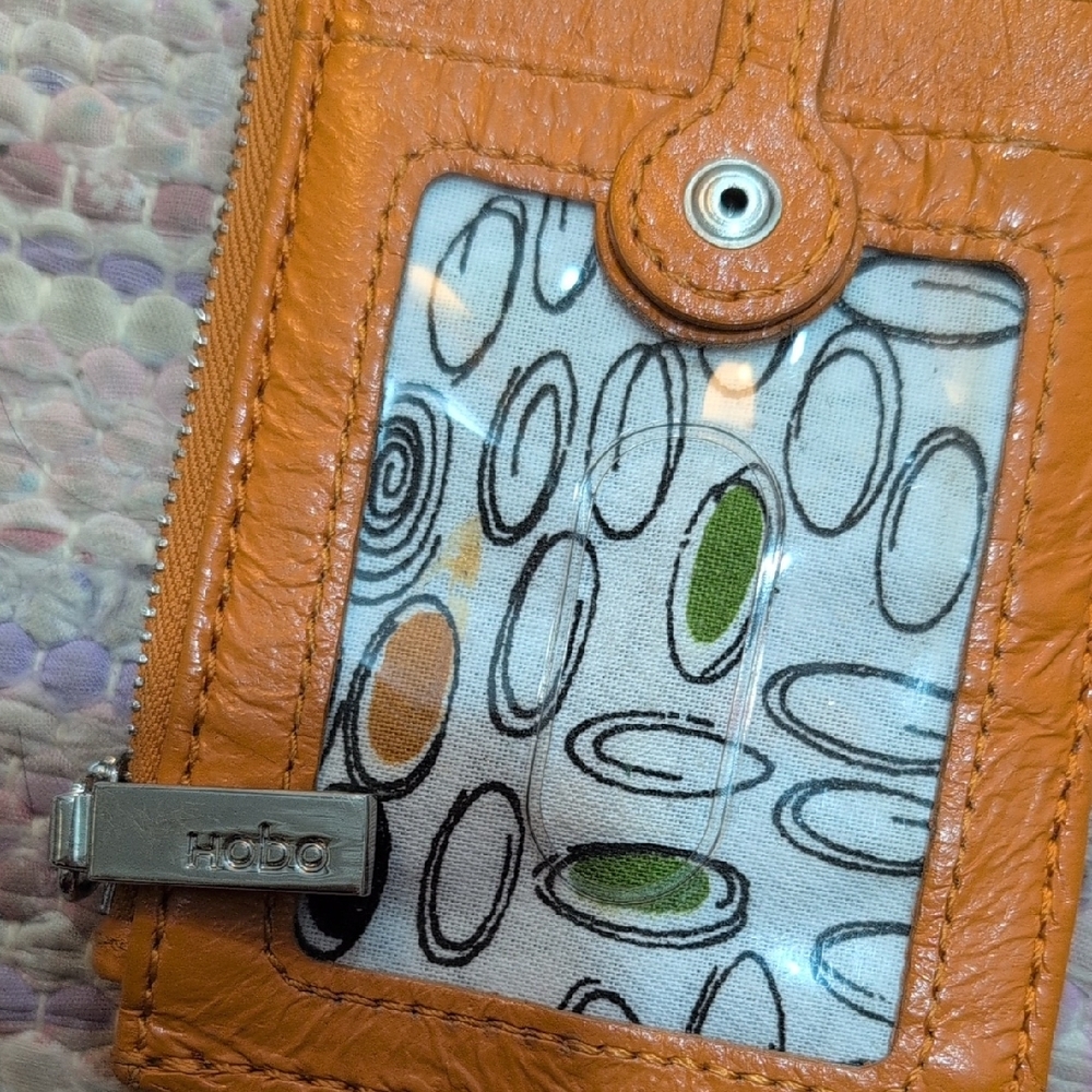 HOBO Burnt Orange Leather Card Wallet - Picture 4 of 8